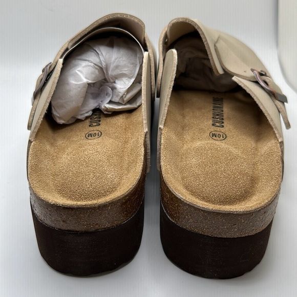 CUSHIONAIRE Women's Cork Footbed Platform Clog 10 SAND - Picture 4 of 8